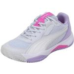 Puma Women Nova Court Wn'S Tennis Shoes, Silver Mist-Puma White-Vivid Violet, 41 EU