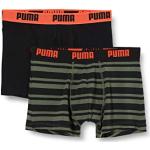 PUMA Heritage Stripe Lot de 2 Boxers pour Homme, Vert armée