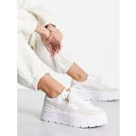 Baskets à lacets Puma Mayze blanches en velours à lacets Pointure 37,5 look casual pour femme en promo 