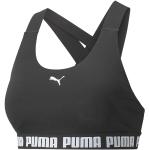 Brassières de sport Puma noires en polyester respirantes Taille XS pour femme 