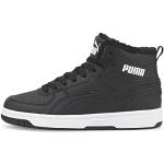 PUMA Unisex Kids' Fashion Shoes REBOUND JOY FUR JR Trainers & Sneakers, PUMA BLACK-PUMA WHITE, 35.5