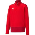 T-shirts à manches longues Puma teamGOAL rouges en polyester respirants pour fille en promo de la boutique en ligne 11teamsports.fr 