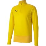 T-shirts Puma teamGOAL jaunes en polyester à manches longues respirants à col montant Taille XL look fashion en promo 