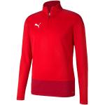 T-shirts Puma teamGOAL rouges en polyester à manches longues respirants Taille S en promo 
