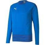 T-shirts Puma teamGOAL bleus en polyester à manches longues respirants à manches longues à col rond Taille XL en promo 
