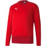 T-shirts Puma teamGOAL rouges en polyester à manches longues respirants à col rond Taille S en promo 