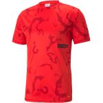 T-shirts col rond Puma rouges en polyester Batman respirants à manches courtes à col rond Taille M pour homme en promo 