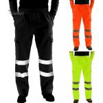 Pantalons taille élastique orange en fibre synthétique à motif moto Taille 3 XL look fashion pour homme 