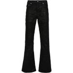 Jeans évasés noirs en cuir de veau délavés W31 L29 pour homme 