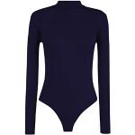 Purple Hanger - Body/Justaucorps Femme Éxtensible à Col Roulé Manches Longues Fermeture Pression - 36-38, Bleu marine