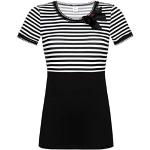 Pussy Deluxe Stripey Femme T-Shirt Manches Courtes Noir/Blanc S 90% Coton, 10% Élasthanne Slim Fit