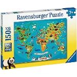Puzzles Ravensburger imprimé carte du monde 150 pièces de 7 à 9 ans 
