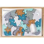 Puzzles en bois en bois à motif éléphants 100 pièces 