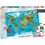 Puzzles Nathan imprimé carte du monde 