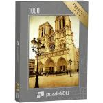 Puzzles à motif Notre-Dame de Paris 1.000 pièces rétro 