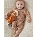 Pyjamas Noukies marron en jersey à motif tortues lot de 1 Taille 1 mois pour bébé en promo de la boutique en ligne Vertbaudet.fr 