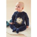 Pyjamas en velours Noukies bleu marine en velours à motif lions lot de 1 Taille 1 mois pour bébé de la boutique en ligne Vertbaudet.fr 