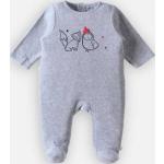Pyjamas noël Noukies gris clair en velours à motif hiboux lot de 1 Taille 1 mois pour bébé en promo de la boutique en ligne Vertbaudet.fr 