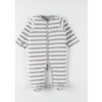 Pyjamas Noukies gris clair à rayures en jersey lot de 1 Taille 1 mois pour bébé en promo de la boutique en ligne Vertbaudet.fr 