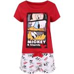 Pyjamas rouges Mickey Mouse Club Mickey Mouse Taille S classiques pour femme 