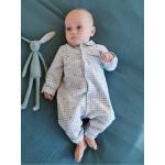 Pyjamas Vertbaudet blanc d'ivoire à carreaux en coton Taille naissance pour bébé en promo de la boutique en ligne Vertbaudet.fr 