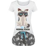 Pyjama de Grumpy Cat - Not A Morning Person - S à 3XL - pour Femme - gris/blanc