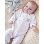 Pyjamas Noukies blancs en jersey bio Taille naissance pour bébé de la boutique en ligne Vertbaudet.fr 