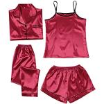 Pyjamas combinaisons d'automne rouges en flanelle Taille XL plus size look sexy pour femme 