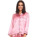 Pyjamas roses en satin classiques pour femme 