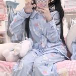 Pyjamas d'automne look asiatique pour femme en promo 