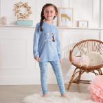 Pyjamas en velours bleues glacier en velours enfant La Reine des Neiges Elsa en promo 