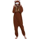 Pyjama Licorne Kigurumi Adulte Animal Cosplay Costume Sleepwear Combinaison Jumpsuit,L,Brown 3
