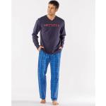 Pyjamas Daniel Hechter bleus à carreaux en coton lavable en machine Tailles uniques pour homme 