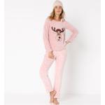 Pyjamas en polaires roses en polyester à pompons Taille XL pour femme 
