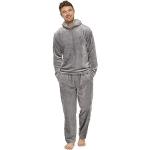 Pyjamas combinaisons gris foncé en flanelle Taille XL plus size look fashion pour homme 