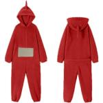 Pyjama pour femme - Chaud - Télétubbies - Adulte - Costume d'hiver - Onesies - Cosplay - Pyjama de Noël - Combinaison - Vêtement de nuit - Vêtement de nuit - Fête, rouge, L