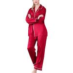 Pyjamas combinaisons rouge bordeaux à carreaux en velours à motif lapins Taille L plus size look sexy pour femme 