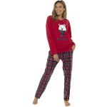 Pyjamas en polaires pour la Saint-Valentin rouges en polaire à motif ours lavable en machine Taille L look fashion pour femme 
