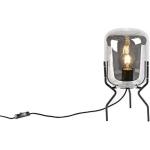 Qazqa bliss - Lampe de table avec Abat-Jour - 1 lumière - Ø 175 mm - Noir - Design - éclairage intérieur - Salon I Chambre I Cuisine I Salle à manger