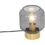 Qazqa stiklo - Lampe de table - 1 lumière - Ø 175 mm - Doré/Laiton - Moderne - éclairage intérieur - Salon I Chambre I Cuisine I Salle à manger