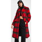 Manteaux longs QED London rouges à carreaux Taille XXS look casual pour femme en promo 