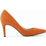 Sandales à talons orange à strass Pointure 35 plus size look sexy pour femme 
