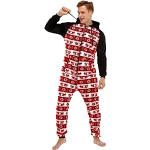 Pyjamas combinaisons rouges en velours Taille XXL look fashion pour homme 