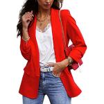 Qiyun.z Femmes Blazer 2020 Loisirs Blazers Dame Bureau Travail Costume Vestes Manteau Rouge 2XL
