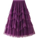 Jupes en tulle violettes en polyester lavable à la main look fashion pour femme 