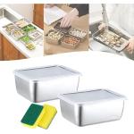 Qosneoun Stainless Steel Square Plate With Lid, As