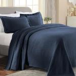 Couvre-lits Superior bleu marine en coton 