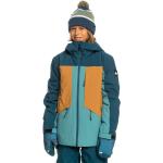 Vestes de ski Quiksilver marron en toile enfant respirantes avec jupe pare-neige look fashion 