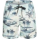 Shorts de bain Quiksilver blancs tropicaux à motif palmier Taille XS look fashion pour homme 