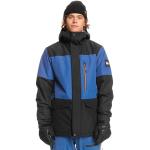 Vestes de ski Quiksilver Mission bleues en taffetas imperméables look color block pour homme 